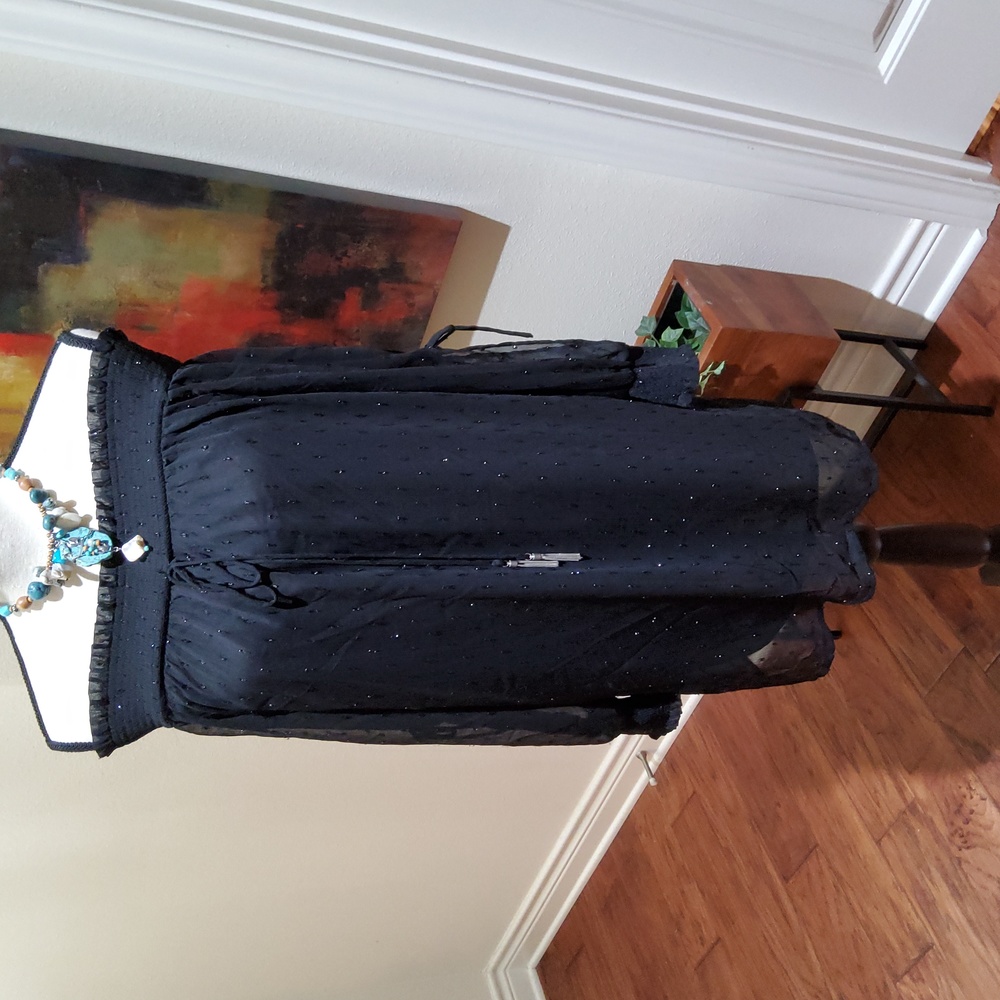 Zara Basics Off the Shoulder Black Dress